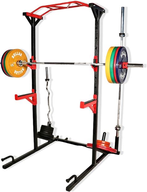 RISE UP Squat Stand with Bench Biceps Rowing Pull up bar etc Fully ...