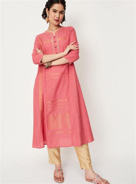 Buy Women Yarn Dyed Lurex A-line Kurta Online at just Rs. 1199.0 ...