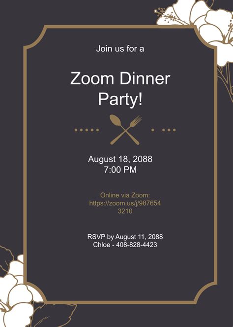 Empty Dinner Invitation Templates