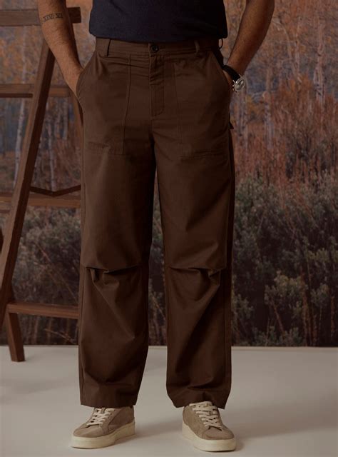 Andamen Deep Walnut Cotton Trouser