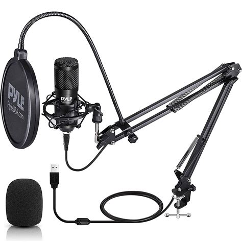 USB Microphone Boom Mic Kit - Audio Cardioid Condenser Mic w/Boom Arm ...
