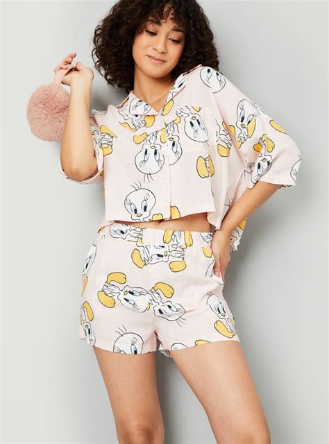 Buy Women Tweety Printed Sleepwear Shorts Set Online at just Rs. 799.0 ...