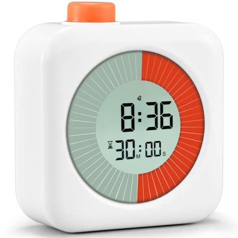 3 in 1 Alarm Clock Kitchen Timer, 60-Minute Countdown Visual Timer for ...