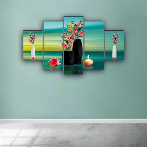 SAF paintings Set Of 5 Wall Painting With Frame For Home Decoration, L