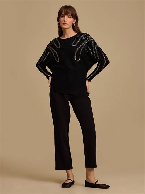 Embellished Batwing Pullover – KAZO