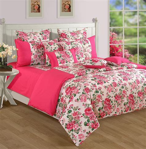 Swayam Shades N More Printed Cotton 8 Piece Bed in a Bag Set - Pink ...