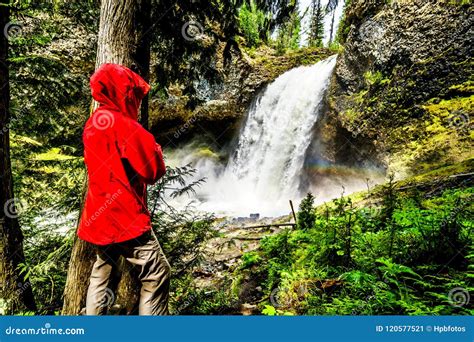 Moul Falls in Grouse Creek in Wells Gray Provincial Park at Clearwate ...