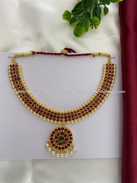 Gold Plated Kemp Bharatanatyam Short Chain - GoldenCollections BSN-014 ...