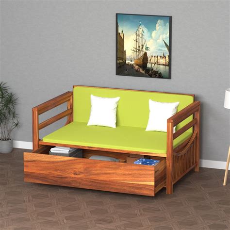 Metallic Neon Vintage Wooden Sofa Cum Bed