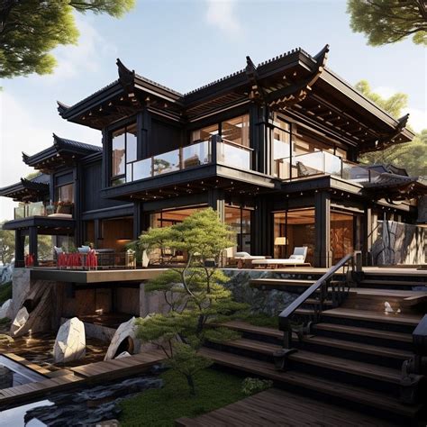 Modern Chinese style wooden houses. 现代中式木结构房屋 in 2024 | Asian house ...