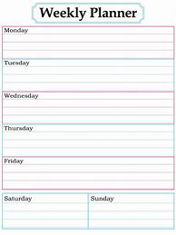 Image result for Weekly Planner Template Free