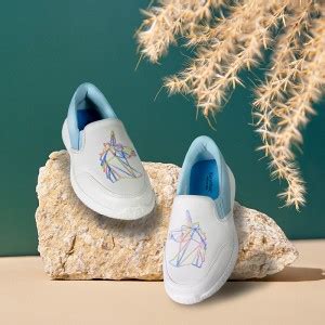 KazarMax White Blue Unicorn Slip On Sneakers For Women - Buy KazarMax ...