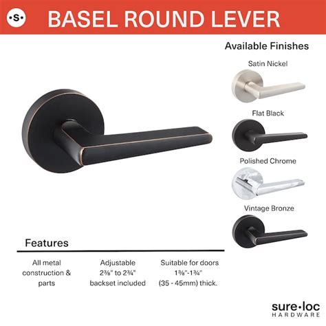 Sure-Loc Hardware Ridgecrest Modern Basel-Round Flat Black Interior Bed ...