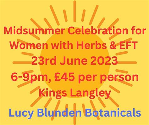 A Midsummer Celebration for Women; with Herbs & EFT-tapping, Kings ...