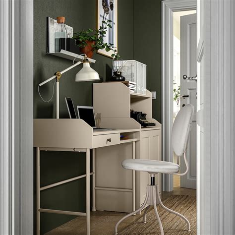 HAUGA cabinet with 2 doors, beige, 70x116 cm (271/2x455/8") - IKEA