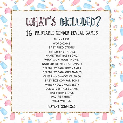 Gender Reveal Party Games Printable Gender Reveal Activities - Etsy ...