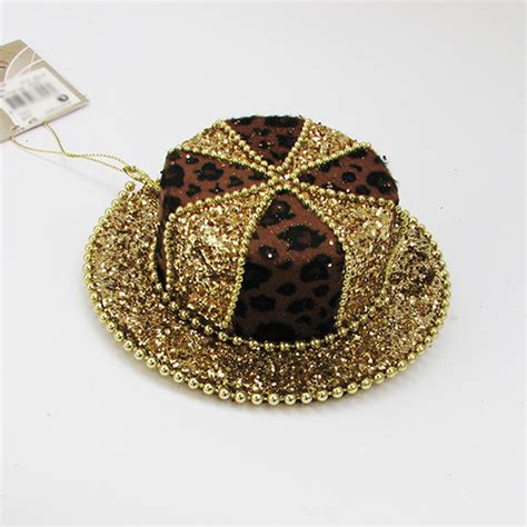 Novogodišnji ukras šešir zlatni KM 456321 | Volim svoj dom