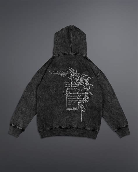 Crypted Glyph Hoodie [ACID WASHED-BLACK ASH COLORWAY] – Cannac