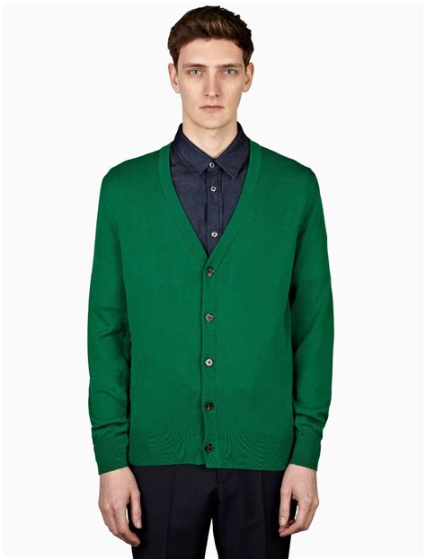 Men's Moss Green Cardigan at Nathan Brodzky blog