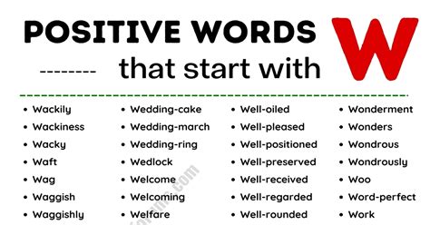 284 "Wonderful" Positive Words that Start with W - ESL Forums