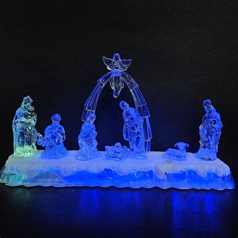 Lighted Nativity Scene with Angel LED Manger Scene Christmas Table Top ...