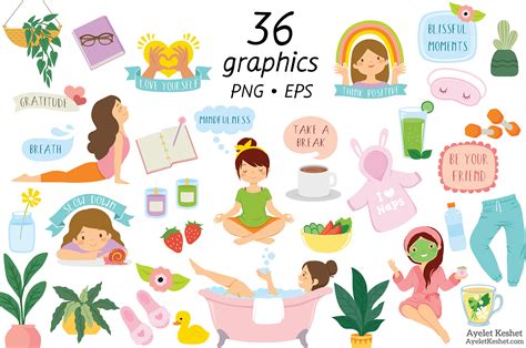 Self Care Clipart Set on Behance