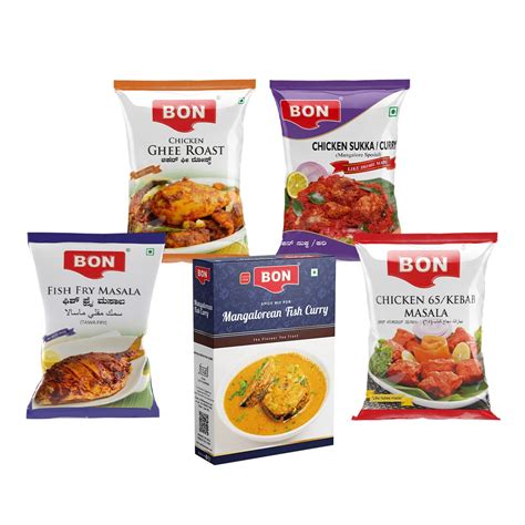 BON Non-Veg Combo - Chicken Sukka Masala, 80g | Mangalorean Fish Curry ...