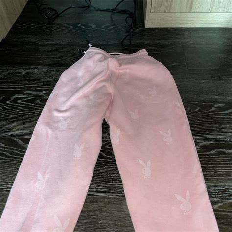 Playboy bunny joggers from misguided Slightly faded... - Depop