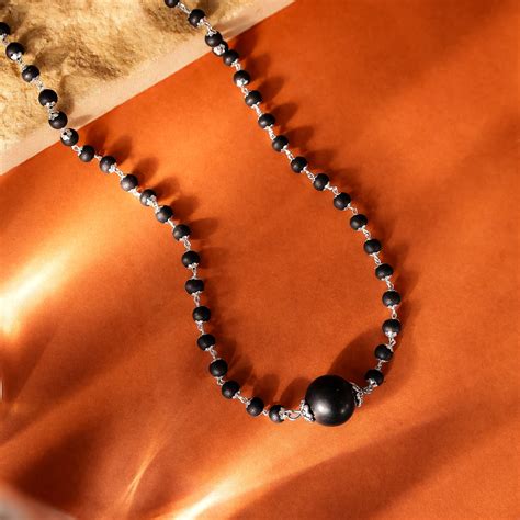 Silver Cap Karungali Mala with Large Bead, Gov. Lab Certified – Divine ...