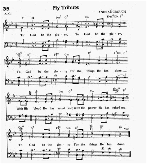 Worship Lead Sheets: My Tribute - Andre Crouch