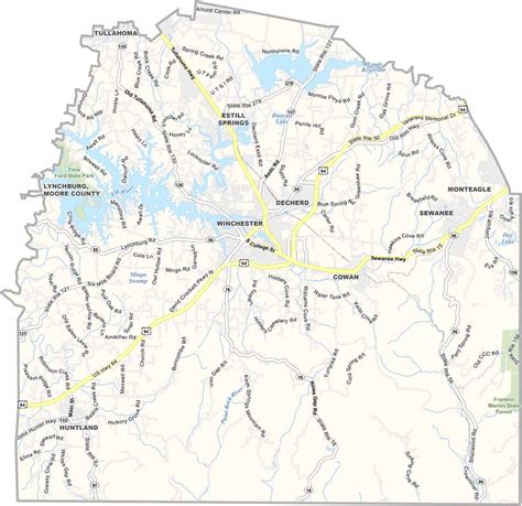Franklin County Map, Tennessee - US County Maps