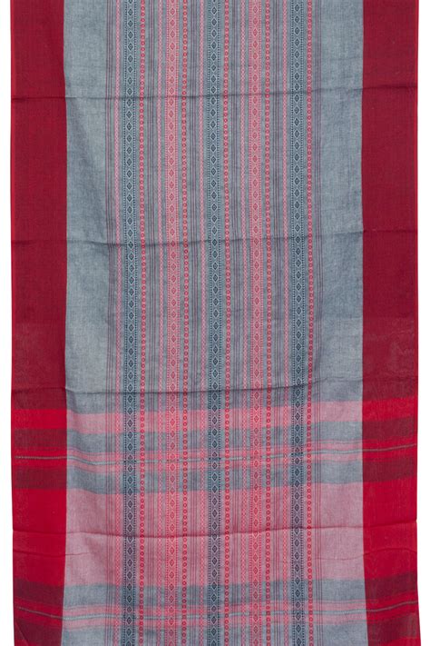Grey Handloom Dhaniakali Cotton Saree | Avishya.com