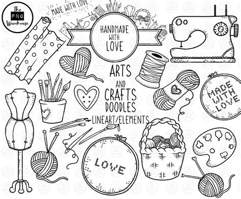 Arts And Crafts Clipart Black And White