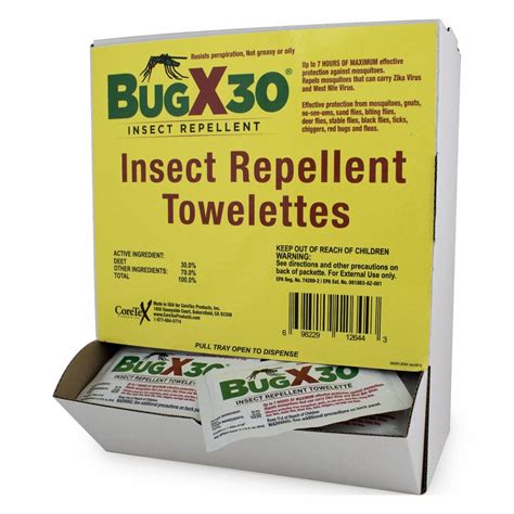 BUGX, For Use on Flying Insects, Wipes, Insect Repellent - 6AZ07|18-750 ...