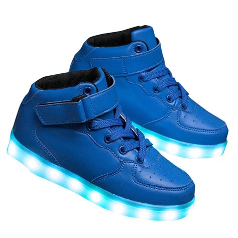 Hopscotch Boys High Top USB Rechargeable Sneakers in Blue Color, UK:8.5 ...