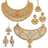 Buy Reeva Jewellery Set Gold Plated Jewellery Set for Women (Gold and ...