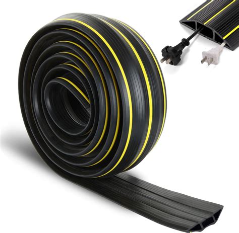 LOLYSIC Floor Cable Cover, 3M / 10ft Heavy Duty Floor Cable Protector ...