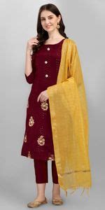 Buy VredeVogel Women's Cotton Self Design Banarasi Sleeveless Straight ...