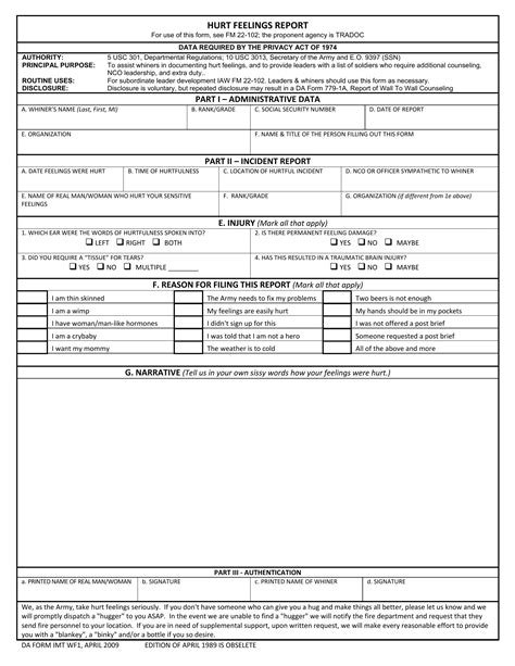 Army Hurt Feelings Report Form ≡ Fill Out Online