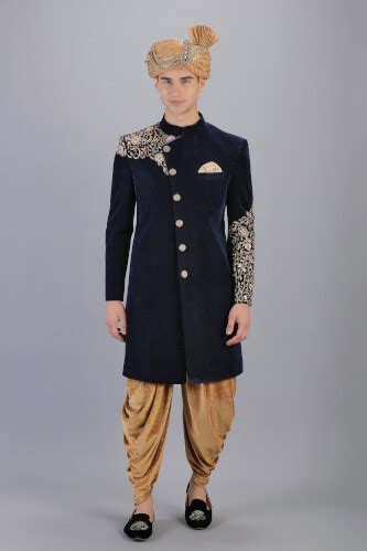 Rent/Buy Threaded NavyBlue Indowestern | Home Trial | Free Delivery ...