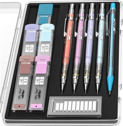 Mr. Pen- Pastel Mechanical Pencil Set with Black Lead and Eraser ...