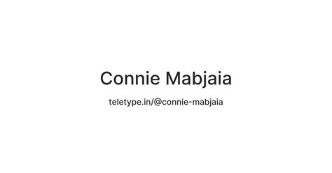 Connie Mabjaia — Teletype