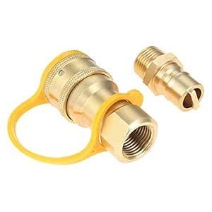 1/2" Gas Quick Connect Kit, Disconnect Connector with Male Insert Plug ...