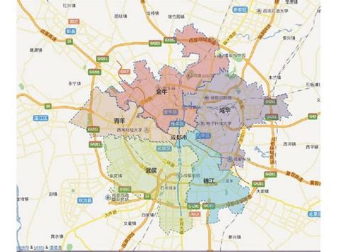 成都9区12县分布图（成都区划图2022） - 至哲网