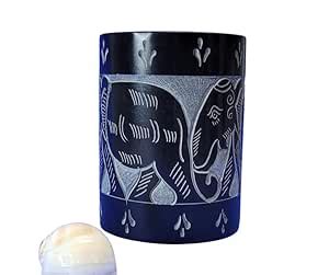 RM Marble 7 * 10cm Tumbler Container Black Marble Multipurose Tumbler ...