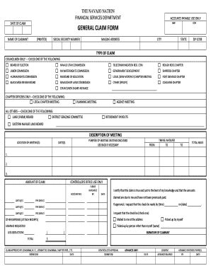 Navajo Nation General Claim Form - Fill and Sign Printable Template Online