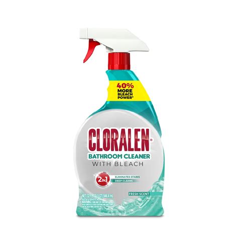 Cloralen Bathroom Cleaner Spray 32 oz with Bleach, Multi-Surface, Fresh ...