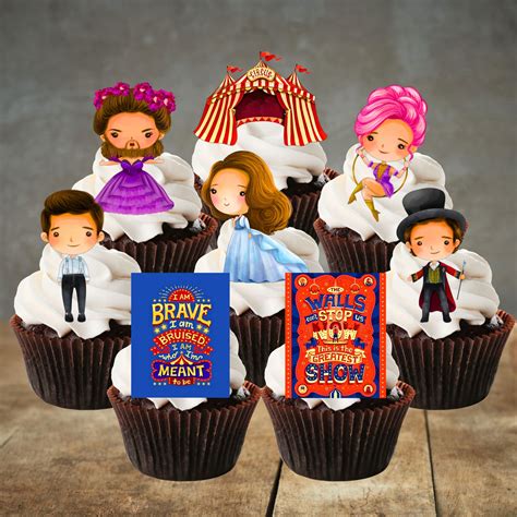 Buy The Greatest Showman Theme Party Edible Cupcake Toppers - Stand Up ...