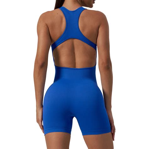 Factory spot seamless one-piece yoga wear women's one-piece shorts fit ...