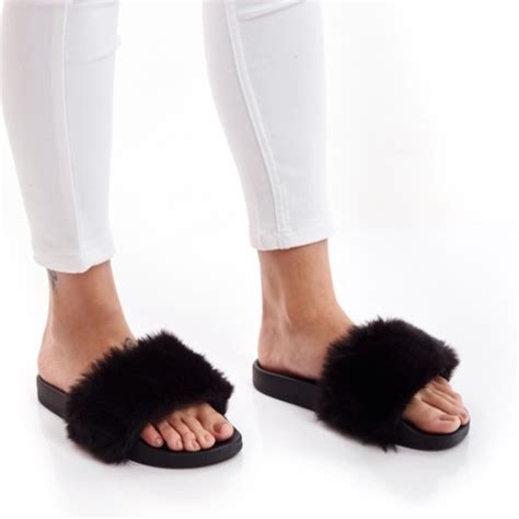 Hamster London Fur Sliders Blue 36 Blue 16Y+